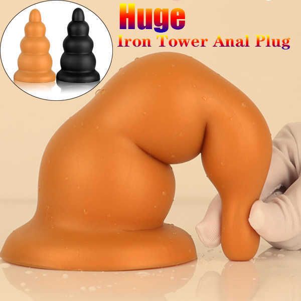 Articles de beauté Énormes perles de plug anal Silicone Power Sucker Dildo Butt Prostate Massage Vaginal Extension Stimulateur Man Woman Sexy Toy