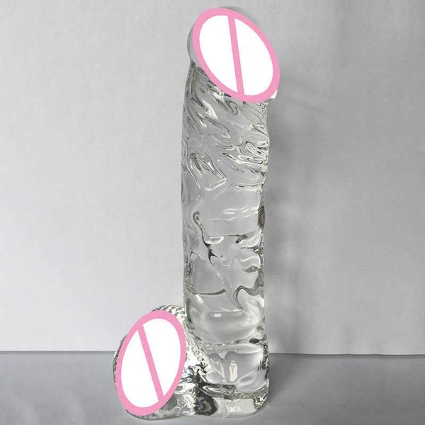 Articoli di bellezza Enorme addensare Dildo realistico Masturbatore femminile Crystal Big G Spot Stimolazione Simulazione Pene Dick.