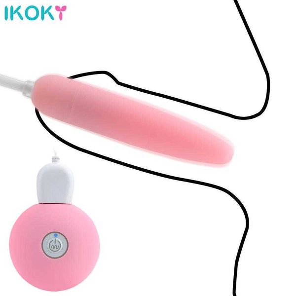 Artículos de belleza IKOKY Vibrador Huevo Pene Plug Vibrador Punto G Masajeador de Clítoris Mini Uretra Estimulación Anal Vagina juguete sexy