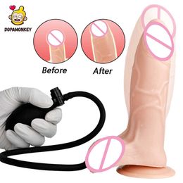 Schoonheid items opblaasbare dildo vaginale expansie massager anale dilator plug sterke zuigbeker penis vrouwelijke masturbatie sexy speelgoed