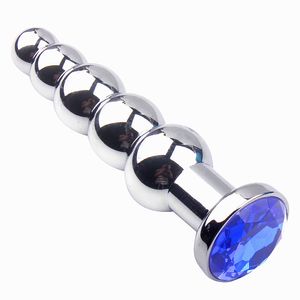 Artículos de belleza Joya Big Anal Plug Masaje de próstata Acero Metal Anus Beads Butt Plugs Adultos Juguetes sexy para hombres Mujeres Gay sexyual Consolador Dilatador