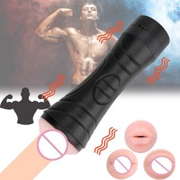 Articles de beauté Joy of Life Electric Hercules Cup Masturbation Appareils pour hommes Vraie bouche vaginale Réaliste Ventouse chauffante Jouets sexy pour hommes