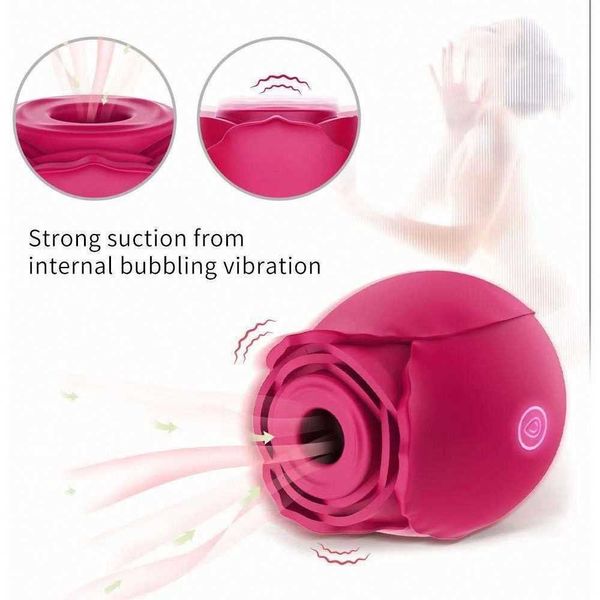 Articles de beauté Vibromasseur léchant la langue du mamelon clitoridien avec contrôle à un bouton 9 Mini Rose pour femmes adultes jouet sexy