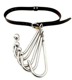 Artículos de belleza Cinturón de castidad de cintura de cuero Restricciones con gancho de acero inoxidable Correas ajustables genuinas Bondage BDSM