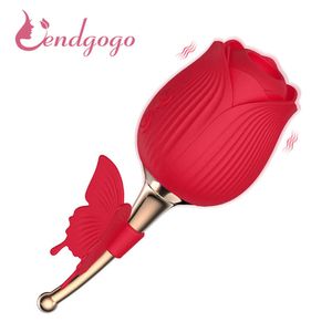 Artículos de belleza Lendgogo Rose Toy Dildo Thrusting Vibrator para mujeres Estimulador de clítoris Lamiendo la lengua Love Egg Adultos Goods Juguetes sexy Mujer