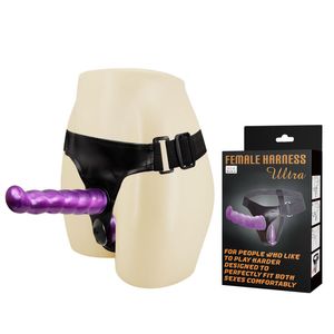 Beauty Items Lesbische sexy Set Vrouwelijke Dragen TPR Fallus Dubbele Kop Effen Penis Producten Volwassen Speelgoed Grote Dildo voor 2 Vrouwen SM