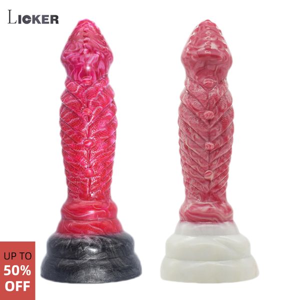 Artículos de belleza Licker Nuevo multicolor Masajeador de próstata grande con ventosa fuerte Tapón anal de silicona suave sexyy Fidget Juguete para adultos para hombre