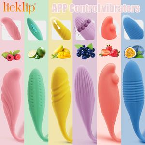 Schoonheid items likloip app control vibrators nno afstand limiet schattige snoepkleur 6 type trillingen sexy speelgoed voor vrouwen houden van eieren g spot massager