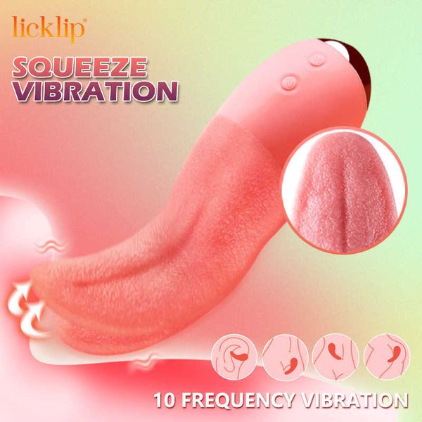 Articles de beauté LICKLIP Vibromasseur à léchage de langue réaliste pour femmes Stimulation du clitoris Fellation Machine d'orgasme féminin Jouet sexy pour adulte