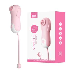 Schoonheidsartikelen Lilo Nieuwe stijl Jumping Egg Vrouw volwassen speelgoed 10 Gear Vibratiefrequentie Modulatie Tong Licking Masturbator Sexy groothandel