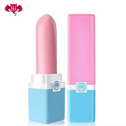 Artículos de belleza Lápiz labial Vibrador 10 Velocidad USB Masajeador recargable Punto G Estimula el clítoris Vibradores a prueba de agua Juguetes sexy para mujeres Productos