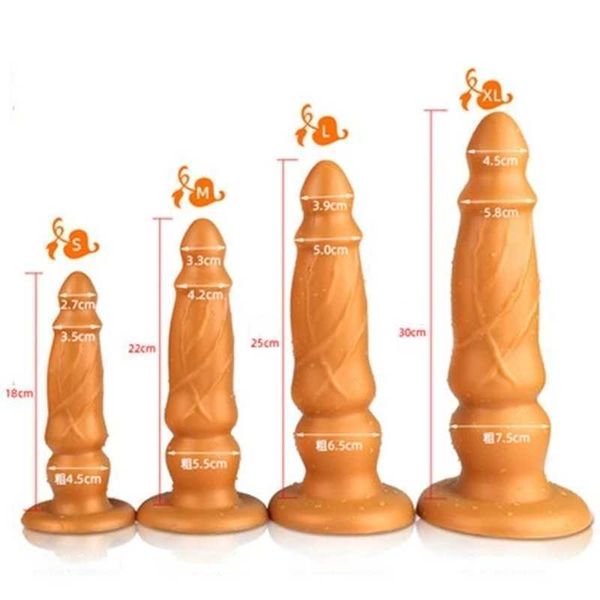 Artículos de belleza Silicona líquida Enorme consolador anal Big Butt Plug Vagina Anus Expander Estimulador Masajeador de próstata Juguete sexy para adultos para hombres y mujeres