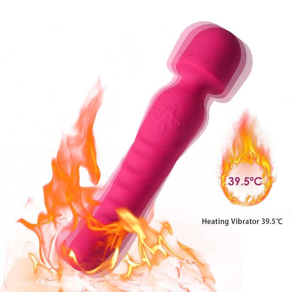 Artículos de belleza Magic AV Wand Masajeador Calefacción Vibrador Suave Impermeable Consolador Multi-Velocidad Punto G Estimulador de Clítoris Juguetes sexy para mujer