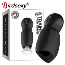 Artículos de belleza, masturbador masculino, bomba de pene, vibrador, ejercicio de resistencia para adultos, Vagina Artificial, entrenador de retardo de 7 velocidades, juguetes sexy para hombres