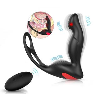 Schoonheid items mannelijke prostaat massage vibrator anale plug siliconen waterdichte massager stimulator stimulator vertraging ejaculatiering speelgoed voor mannen