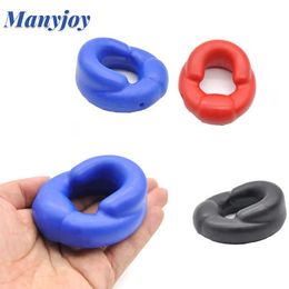 Artículos de belleza Manyjoy TPR Squeeze Penis Ring Ball Camilla Erección Retraso Scrotum Bondage Cockring Ballstretcher Juguetes sexy para hombres