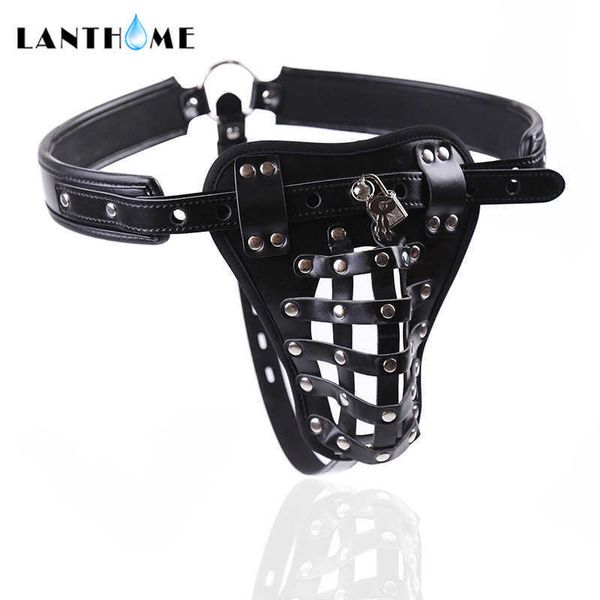 Articles de beauté Hommes Ceinture de Chasteté Harnais Serrure Cock Culotte Cuir Gay Bdsm Fetish Strings sexyy Lingerie Slip Exotique Sous-Vêtements Masculins Cosplay