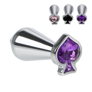 Artículos de belleza Metal Anal Plug Spades Diamond Butt Plugs Masajeador de próstata Dilatador de ano Juguetes sexy para mujeres Hombres Gay Juegos para adultos Parejas Eróticas