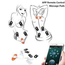 Artículos de belleza Nueva aplicación Control Descarga eléctrica Vibradores sexy Masaje corporal Parche Almohadillas Electro Orgasmo Estimulador Kits Bdsm Juguetes para mujeres y hombres