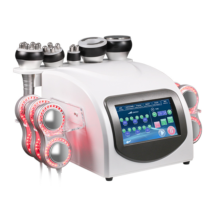 Nouveautés articles de beauté ! Machine amincissante à cavitation ultrasonique 6 en 1 40k, laser radiofréquence sous vide, 8 tampons, pour usage domestique