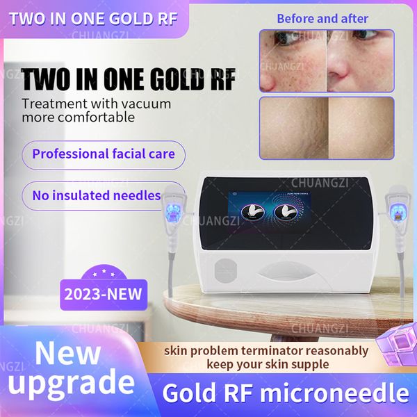 Articles de beauté nouvelle machine fractionnaire de microneedle de Rf de plat d'or pour le traitement de retrait de vergetures de cicatrice d'acné