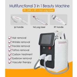 Articles de beauté NOUVEAU Nd Yag 3 En 1 OPT Portable Tatouage Et Épilation Appareil De Rajeunissement De La Peau Machine RF Lifting