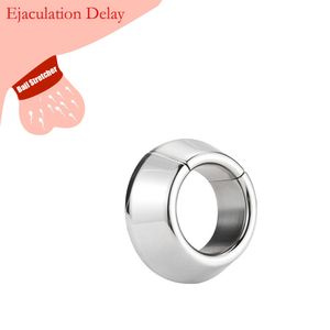 Beauty Items outdoor Fit Gewicht Metalen Balzakstretcher Roestvrij Staal Scrotum Hangers Penis Ring Lock Vertraging Ejaculatie BDSM sexy Speelgoed voor Mannen