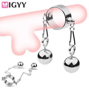 Beauty Items Penis Ring Edelstahl en Erwachsene Produkte Mnnlichen sexy Spielzeug Metall fr Mnner Drop Ball Fr Verzgerung Ejakulation werkzeug