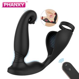 Schoonheid items phanxy anale plug vibrators voor mannen prostaat massager masturbators vrouwen vagina stimulator dildo's afstandsbediening anus sexy speelgoed