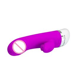 Artículos de belleza Pretty Love Silicone Dildo Vibrator 30 Speed Rabbit G Spot Estimulador de clítoris Productos sexy Juguetes para parejas