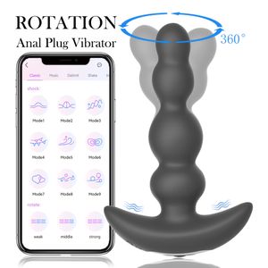 Articles de beauté masseur de Prostate gode rotatif vibrateur jouets sexy pour hommes masturbateurs télécommande Anal Silicone mâle godemichet anal