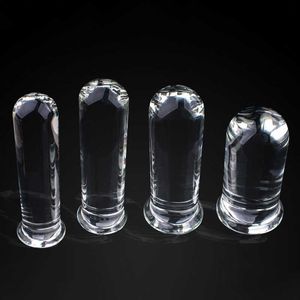 Artículos de belleza Varilla de masaje de vidrio liso para próstata BDSM Big Anal Plug juguetes sexy Mujeres Hombre Beads Butt Stimulation Dildo Product