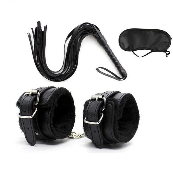 Articles de beauté menottes en cuir PU pour menottes de cheville sexy Bracelet de Bondage BDSM femme érotique adulte Cosplay jouets Couples