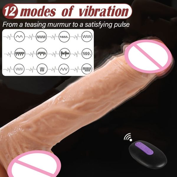 Articles de beauté Vibromasseur gode réaliste pour femmes Godes vibrants point G avec ventouse Télécommande Réaliste Énorme pénis Jouet sexy adulte