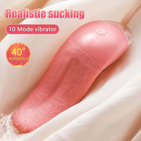 Articles de beauté vibrateur de léchage de langue réaliste pour femmes Stimulation du Clitoris pipe orgasme féminin Machine sexy jouets pour adultes