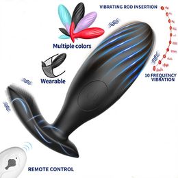 Articles de beauté Télécommande Vibrer Egg Wear Charge USB Vibrant Plug Anal Masseur de Prostate pour Hommes et Femmes Vibrateur de Masturbation