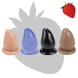 Articles de beauté ROUGH BEAST Big Anal Plug avec ventouse Strawberry Butt sexy Toys pour homme et femme Grand SM Adult Product Masturbation