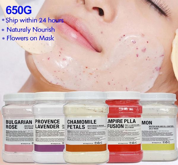 Articles de beauté Salon SPA Soft Hydro Jelly Masque Poudre Visage Soins de la peau Blanchiment Rose Collagène Peel Off DIY Caoutchouc Visage Gelée Masque 650g