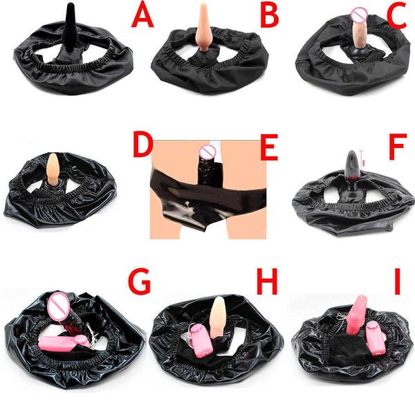 Articles de beauté Secret Adulte Jouets sexy Sous-vêtements noirs avec godes en silicone Strapon Ceinture de chasteté Plug Butt Pantis Fétiche Masturbation Culotte