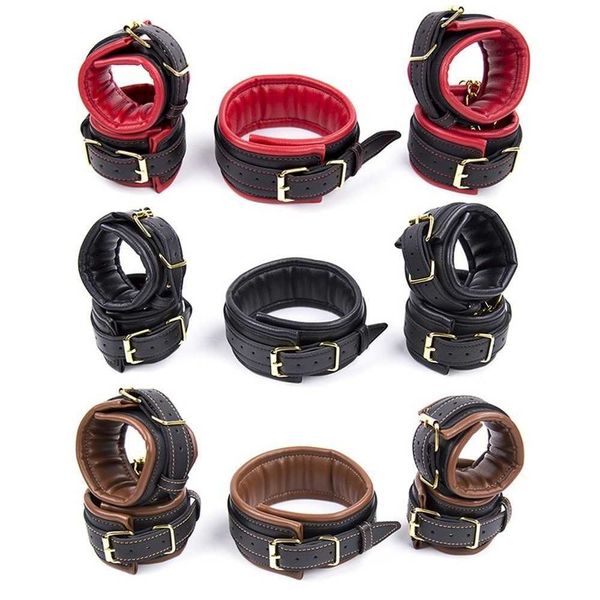 Articles de beauté outils de reliure sexy 3 pièces/ensemble adulte y menottes collier de manille jouets Bdsm fétiche bondage retenue couple ensemble pour hommes femmes