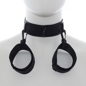 Articles de beauté menottes sexy avec cou collier poignet BDSM Bondage Gear restrictions érotiques jeux pour adultes jouets menottes ceinture pour Couple