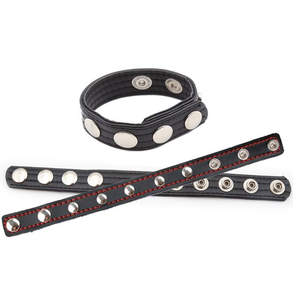 Articles de beauté jouets sexy anneau de pénis réglable ceinture en cuir pour adultes hommes retard d'éjaculation boule de scrotum hommes coq mâle durable cockring