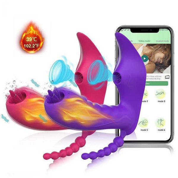 Artículos de belleza Juguetes sexy para mujer 3 en 1 APLICACIÓN Bluetooth Consolador Vibrador Mujer Control remoto inalámbrico Lechón Estimulador de clítoris Pareja Adulto 18