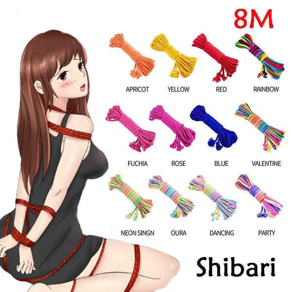 Artículos de belleza Shibari 8m cuerda de seda de bambú hecha a mano principiante cosplay bondage juegos para adultos; Accesorios de juguetes sexy BDSM