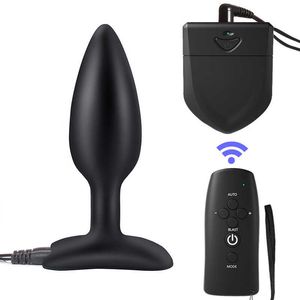 Artículos de belleza Tapón anal de silicona Electro sexy Masajeador de próstata Descarga eléctrica Butt Buttplug Set Bdsm Juguetes Productos eróticos