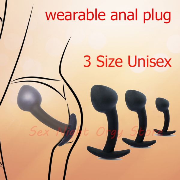 Articles de beauté Plug Anal en Silicone portable fesses débutant bouchon sexy 3 tailles jouet adulte pour gays/hommes/femmes formateurs Bdsm masseur de point G