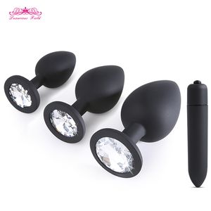 Artículos de belleza Silicona Anal Vibrador butt plug juguetes Ano dilatador Adultos productos sexy Bullet toy para Hombres Mujeres