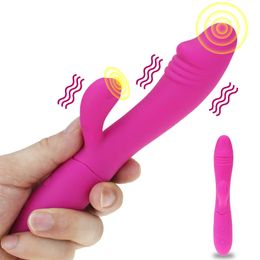 Schoonheidsartikelen Zachte Silicone Rabbit Dildo Vibrator Hoge kwaliteit G Spot Massager Vagina Shocker 10 Mode vrouwelijke masturbatie sexy speelgoed voor vrouw