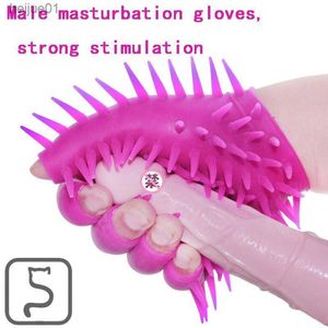 Beauty Items Spike sexy Handschoenen voor Mannelijke Masturbatie Erotische Vinger Vibrator Koppels Producten Volwassen Speelgoed Gereedschap Man L230518