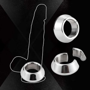 Schoonheidsartikelen roestvrij staal penis ringen pik ring zware gewicht mannelijke metalen bal brancard scrotum vertraging ejaculatie bdsm sexy speelgoed voor mannen